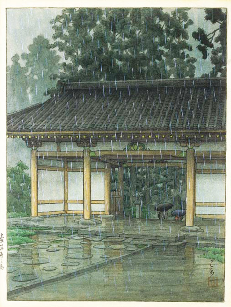Tsubosaka Temple in Rain - Original Painting
