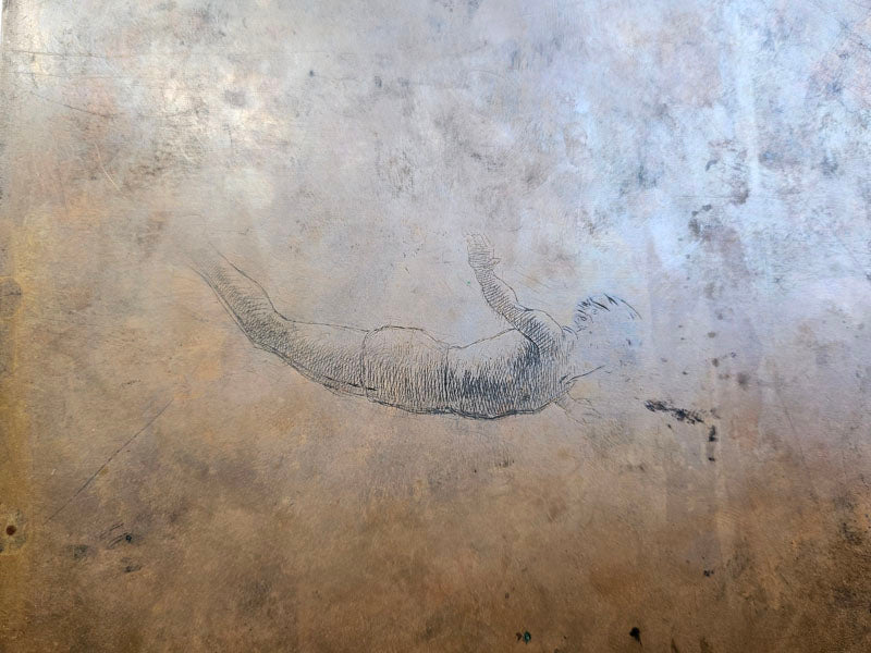 The Diver & Hawaiian Mother/Child (Copper Intaglio Plate)