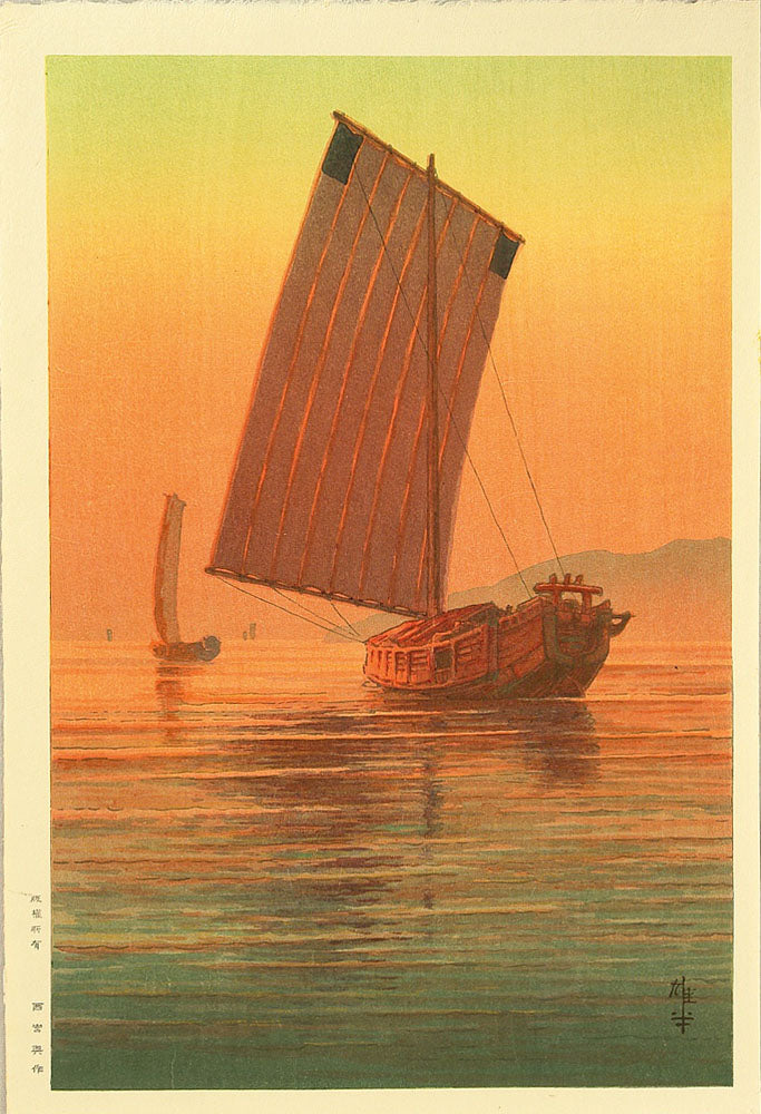 Sailboats at Sunset - Original Painting