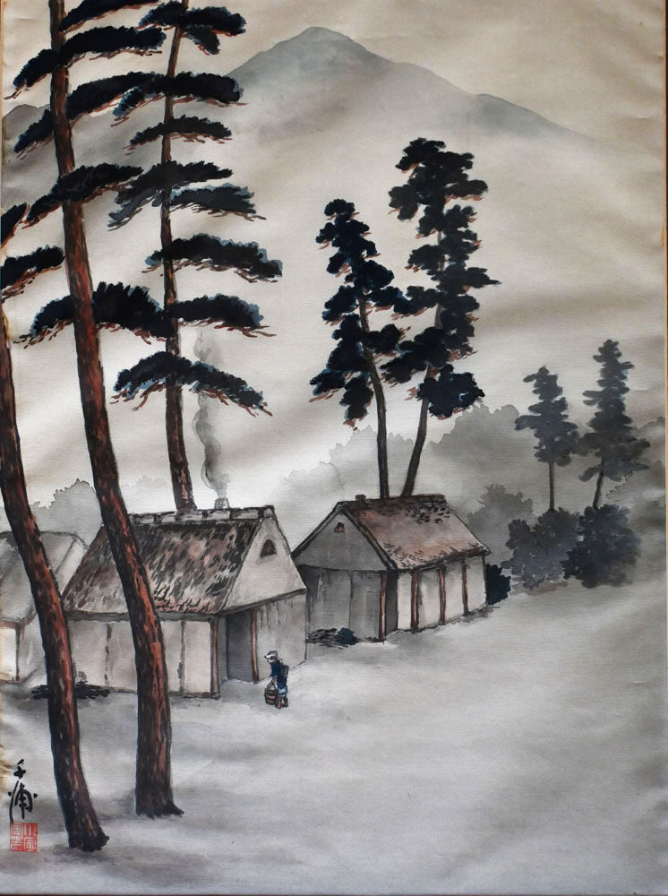 A Japanese Village near Yamanashi Prefecture - Original Painting