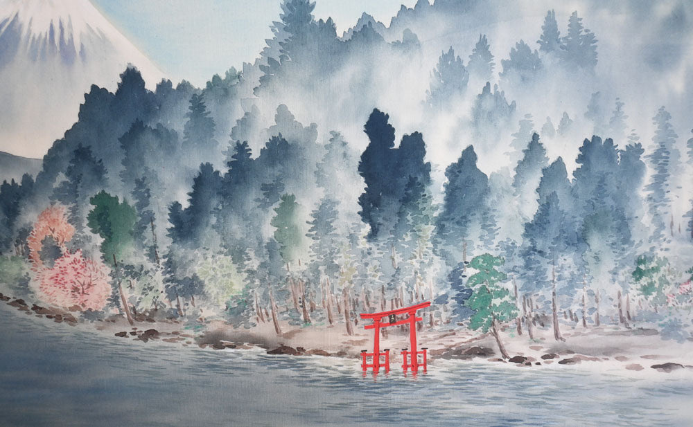 Mt. Fuji and Ashinoko Lake from Motohakone - Original Painting