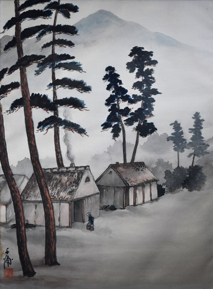 A Japanese Village near Yamanashi Prefecture - Original Painting