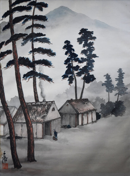 A Japanese Village near Yamanashi Prefecture - Original Painting
