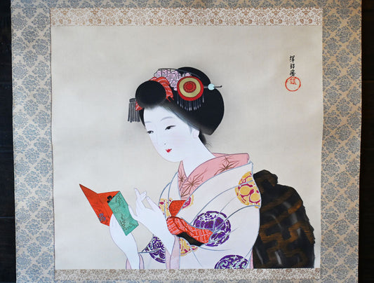 Maiko applying Makeup - Original Painting