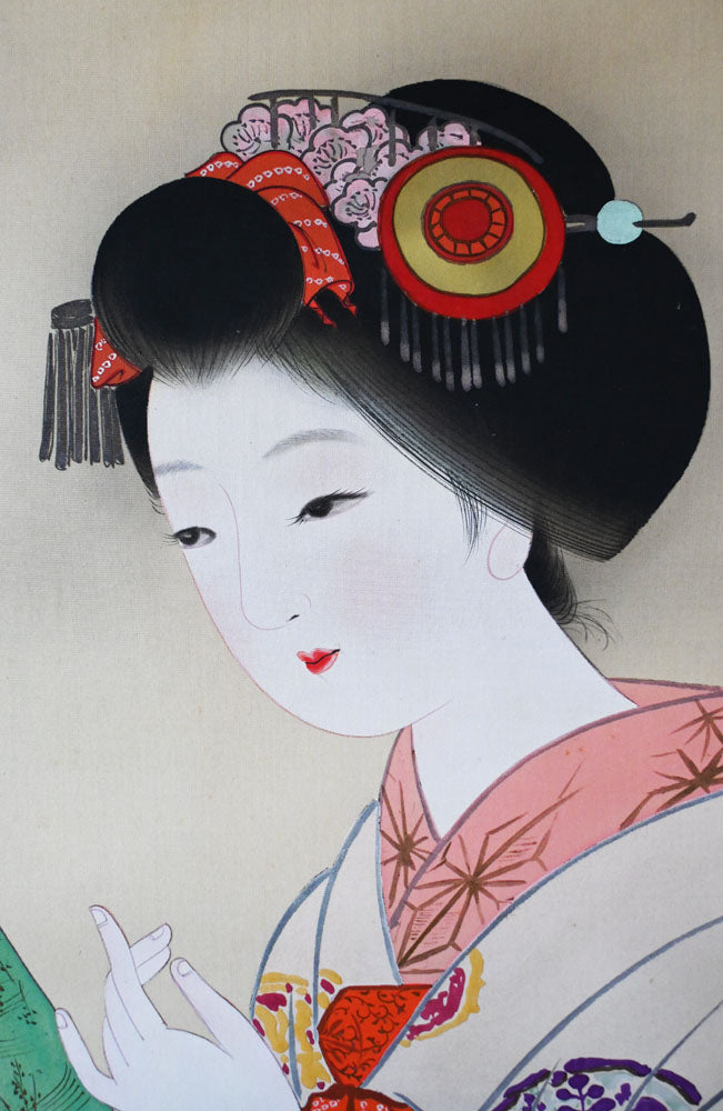 Maiko applying Makeup - Original Painting