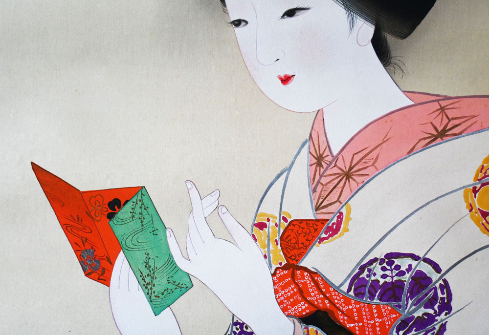 Maiko applying Makeup - Original Painting