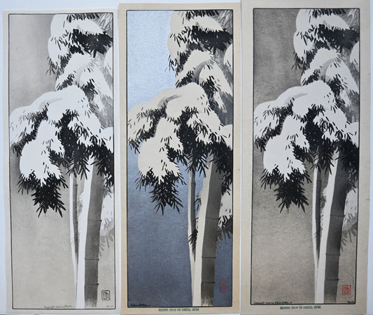 Morning Snow on Bamboo, Japan - (3) A/B/C