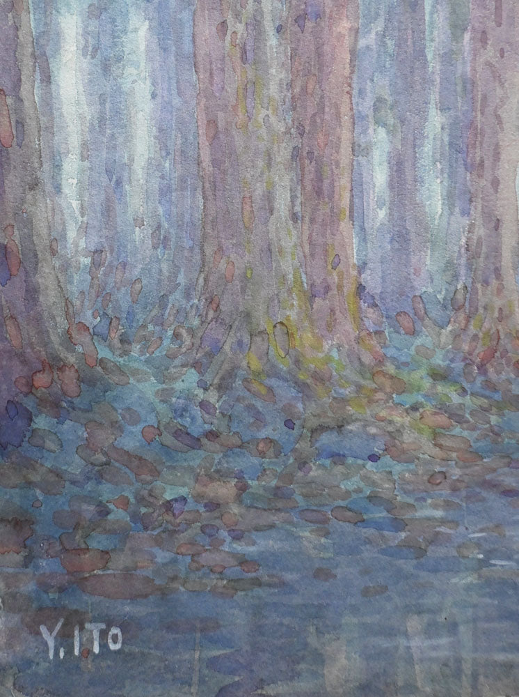 Evening Shower at Avenue of Cryptomeria, Nikko - Original Painting