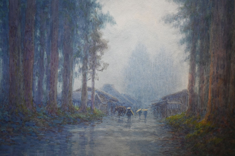 Evening Shower at Avenue of Cryptomeria, Nikko - Original Painting