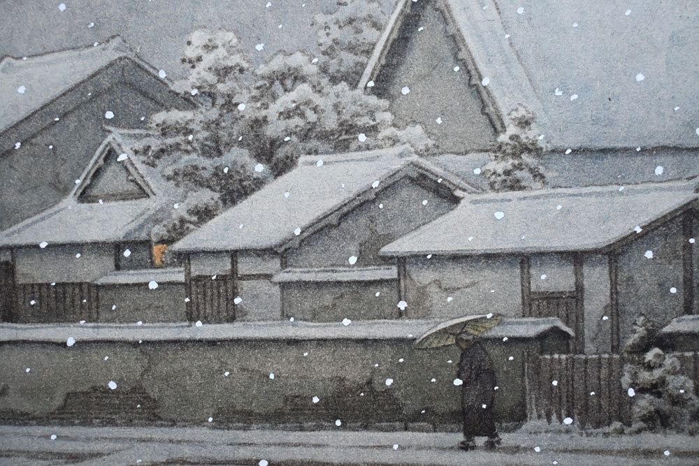 Evening Snow in Nara Prefecture - Original Painting