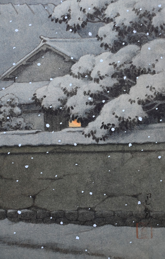 Evening Snow in Nara Prefecture - Original Painting
