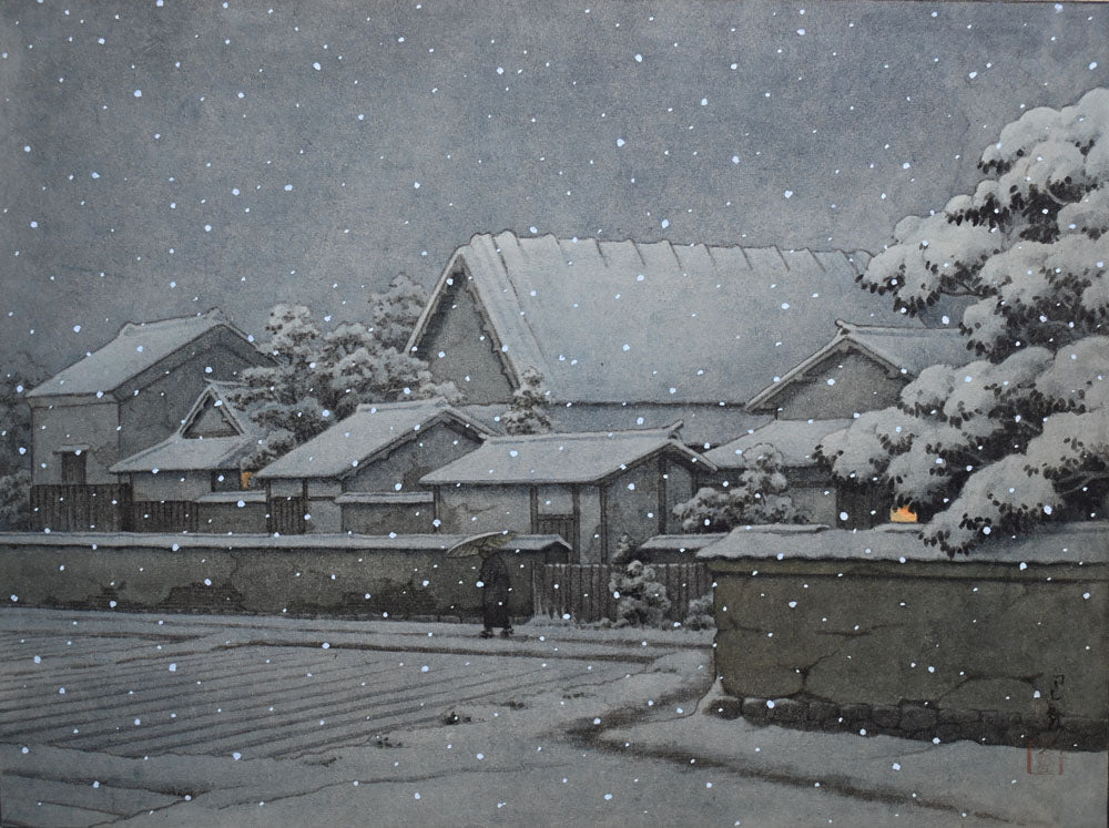 Evening Snow in Nara Prefecture - Original Painting