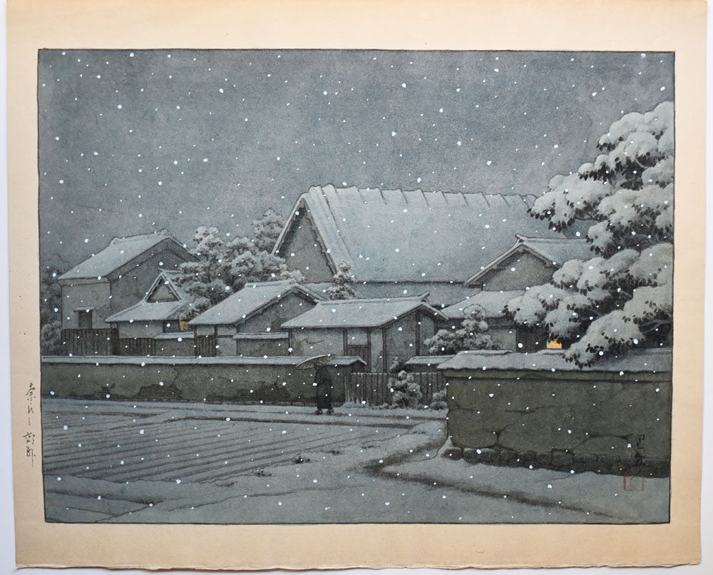 Evening Snow in Nara Prefecture - Original Painting