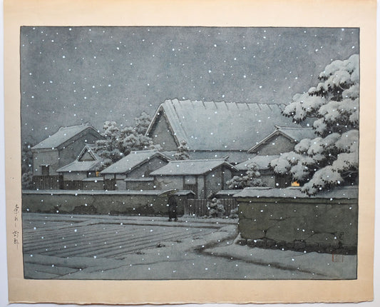 Evening Snow in Nara Prefecture - Original Painting