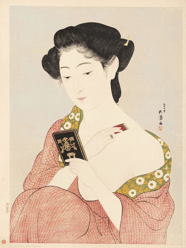 A Woman Applying Make-up (First State)