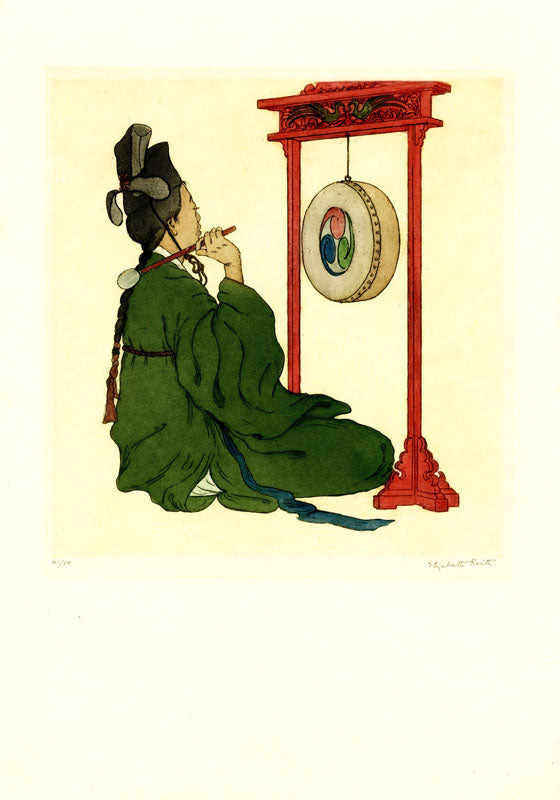 The Gong Player (Etching)