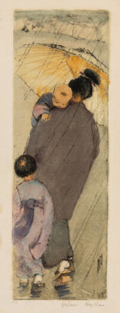 The Yellow Umbrella (Etching)