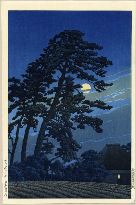 "Moon at Umagome" by Hasui, Kawase