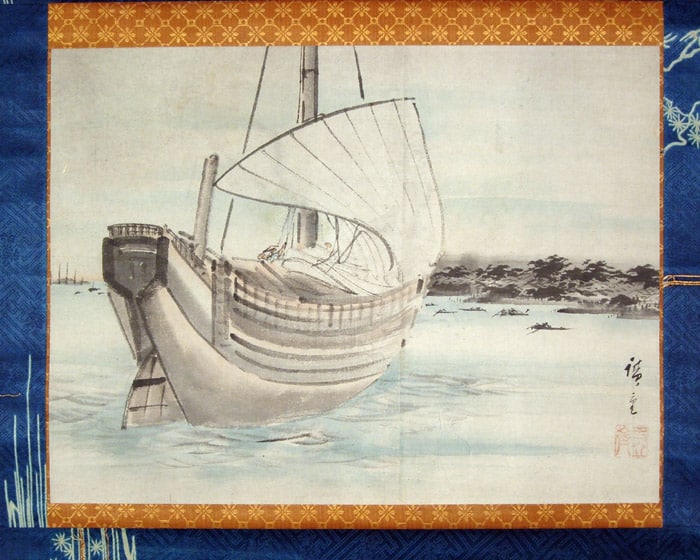"Tsukuda-jima, Shuhhozu - Original Painting" by Hiroshige