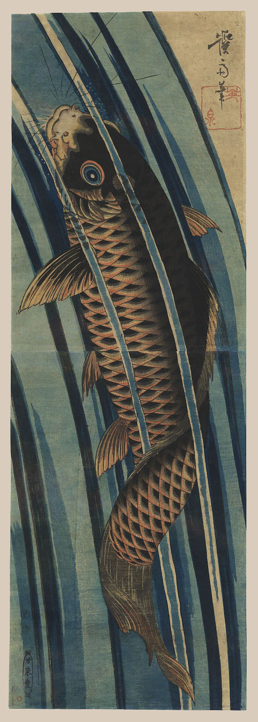 "Koi Ascending a Waterfall (Diptych)" by Eisen