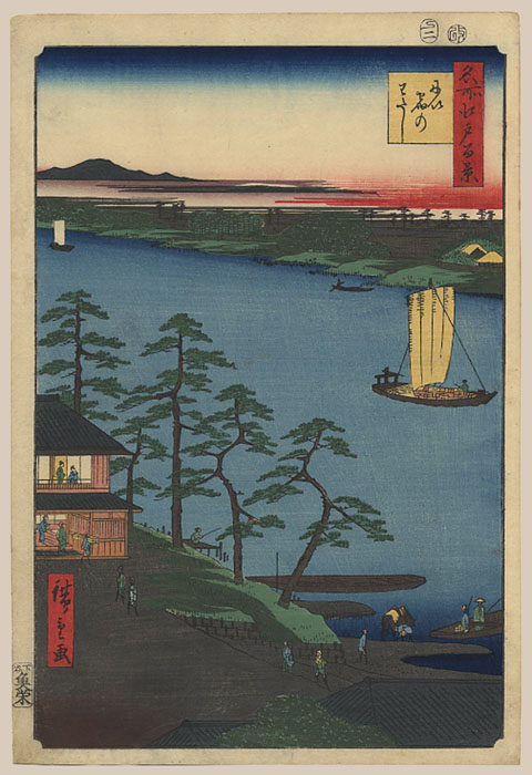 "Niijuku Ferry" by Hiroshige