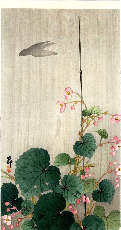 "Silhouetted Bird" by Koson