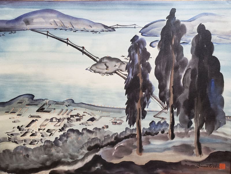 "San Francisco From The Berkeley Hills - Original Painting" by Obata, Chiura