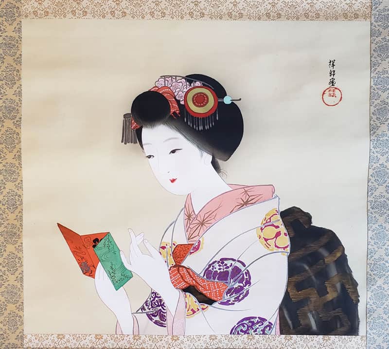 "Maiko and Lipstick - Original Painting" by Shoson