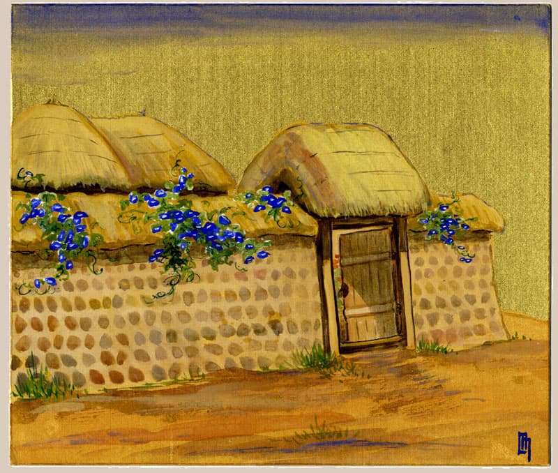 "Korean Farmhouse - Original Painting" by Miller, Lilian