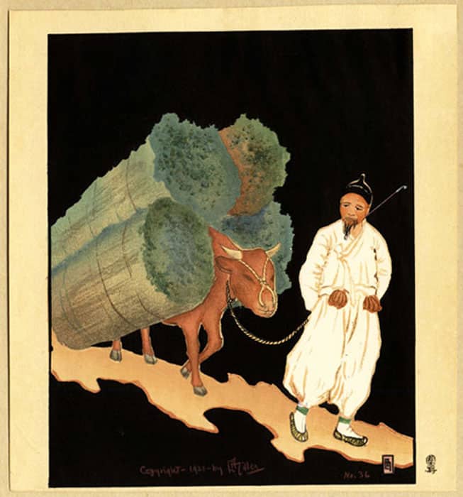 "On The Way to The Brushwood Market, Korea" by Miller, Lilian