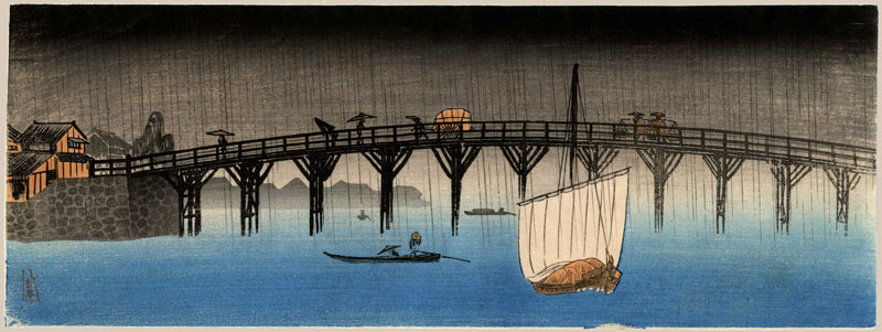 "Rain over Makura Bridge (Pre-Earthquake)" by Shotei, Takahashi
