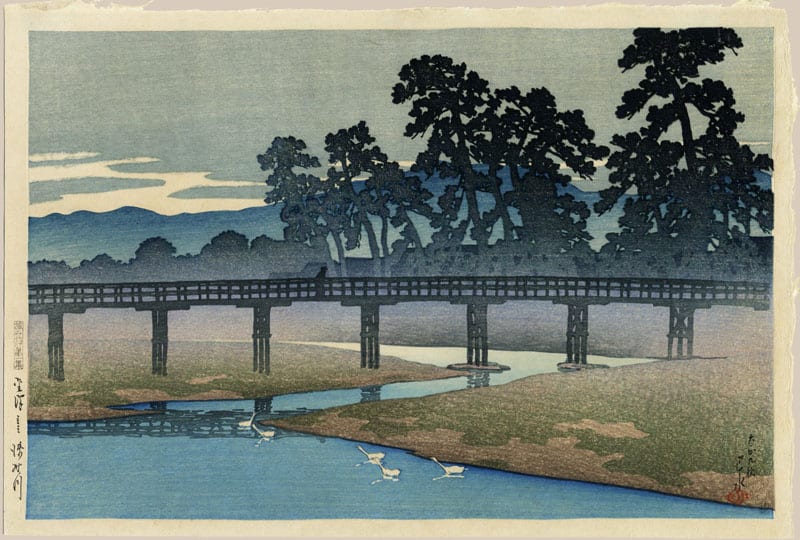 "The Asano River in Kanazawa (Pre-Earthquake)" by Hasui, Kawase