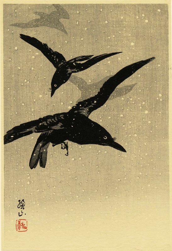 "Crows Flying in Snow" by Sozan, Ito