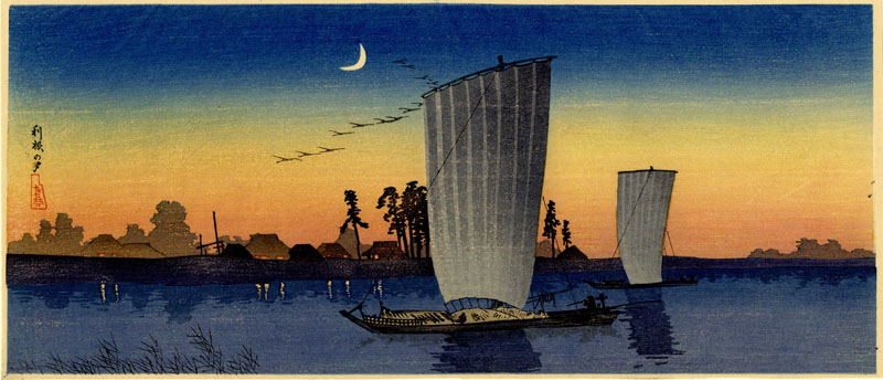 "Evening at Tone River" by Shotei, Takahashi