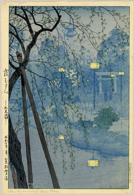 "A Misty Evening at Shinobazu Pond" by Kasamatsu, Shiro