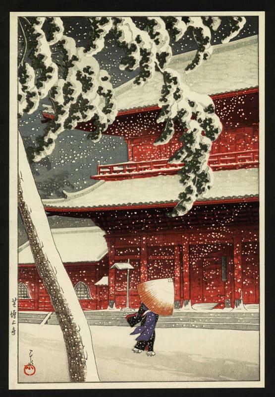"Zojoji Temple, Shiba (1934 Aiban Format)" by Hasui, Kawase