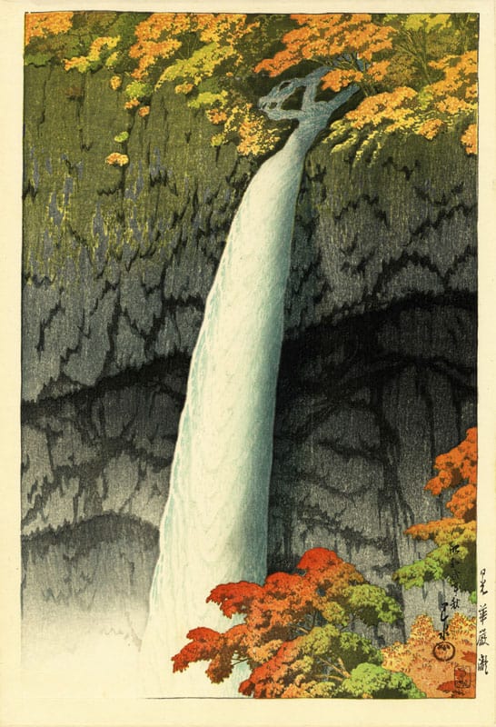 "Kegon Waterfall at Nikko (First State)" by Hasui, Kawase