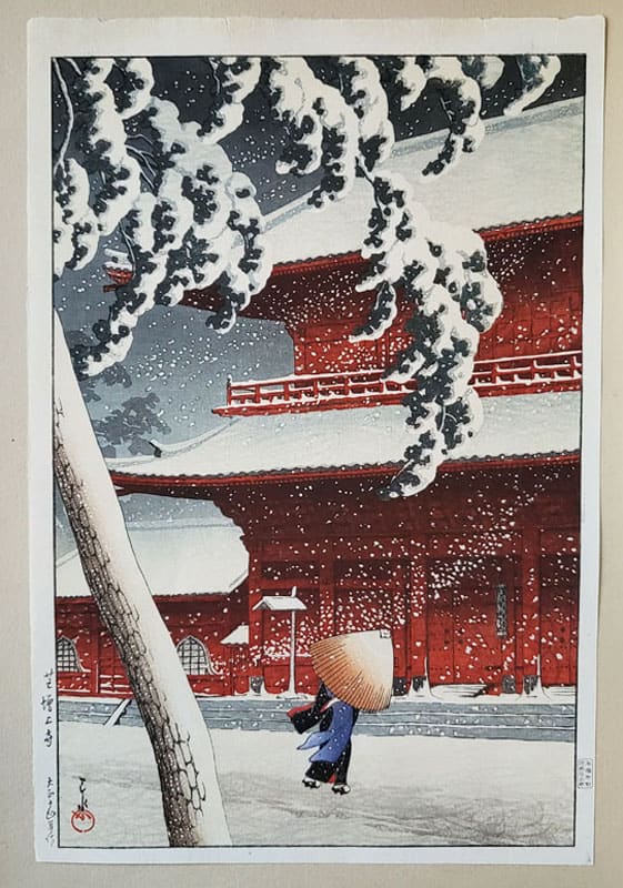 "Zojoji Temple, Shiba (First State)" by Hasui, Kawase