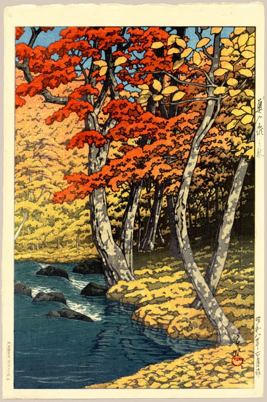 "Autumn in Oirase" by Hasui, Kawase