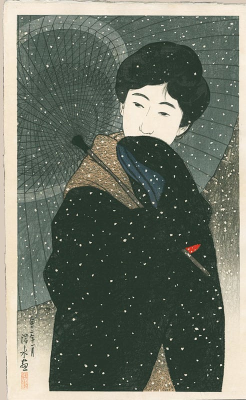 "Snowy Night (Pre-Earthquake)" by Shinsui, Ito