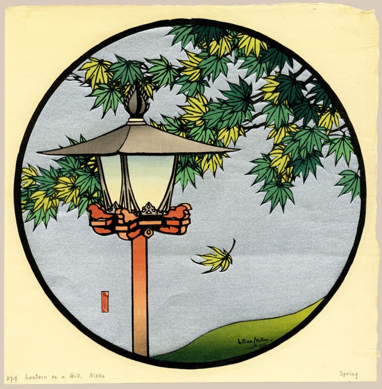 "Lantern on a Hill, Nikko - Spring" by Miller, Lilian