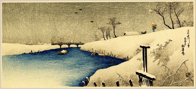 "Snow at Ayase River (Pre-Earthquake)" by Shotei, Takahashi