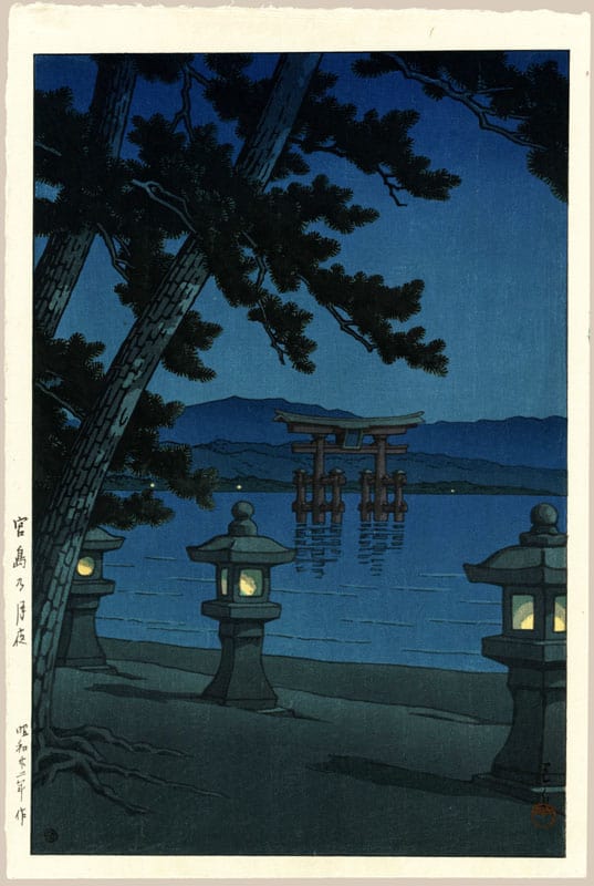 "Moonlit Night at Miyajima" by Hasui, Kawase