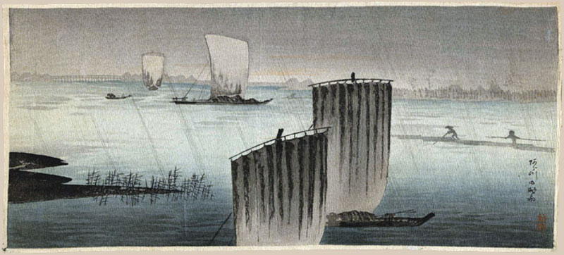 Thumbnail of Original Creped Japanese Woodblock Print by
Shotei, Takahashi