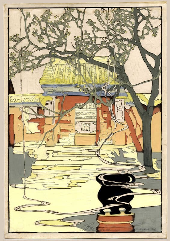 Thumbnail of Raised Line and Hand-Colored Woodblock Print by
Lum, Bertha