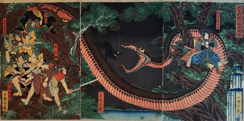 Thumbnail of Original Japanese Woodblock Print - Triptych by
Yoshitsuya, Utagawa