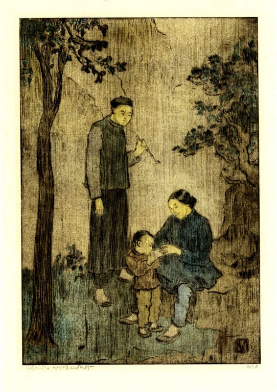 Thumbnail of Original Etching, drypoint hand-colored with watercolor. by
Bartlett, Charles