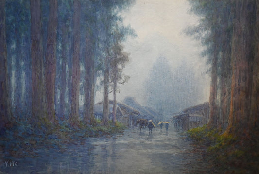 Evening Shower at Avenue of Cryptomeria, Nikko - Original Painting