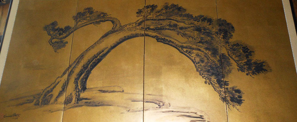 Ancient Oak (Four-Panel Gold Leaf Screen) - Original Painting