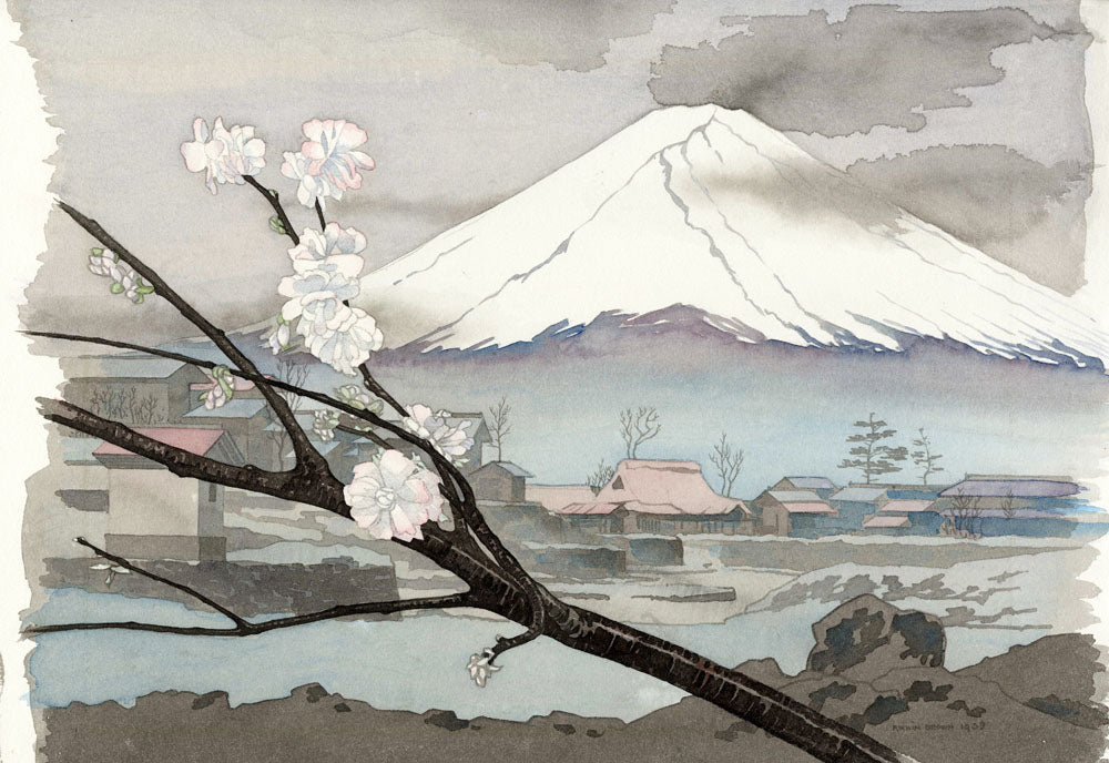 Early Spring near Mount Fuji - Original Painting